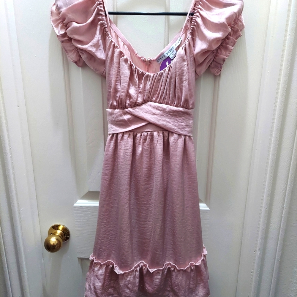 Light Pink Bridgertton Mini Dress